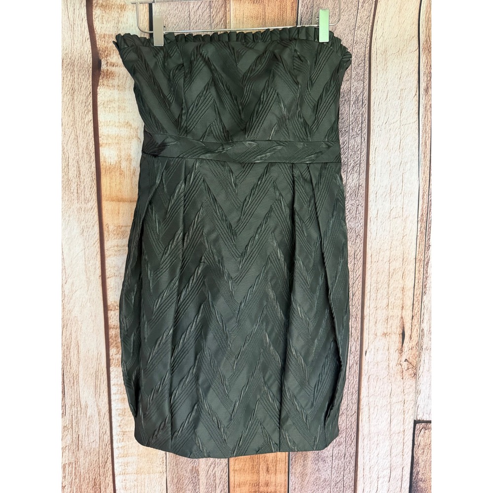 Alice + Olivia Strapless Cocktail Dress Textured Black Party Statement Small